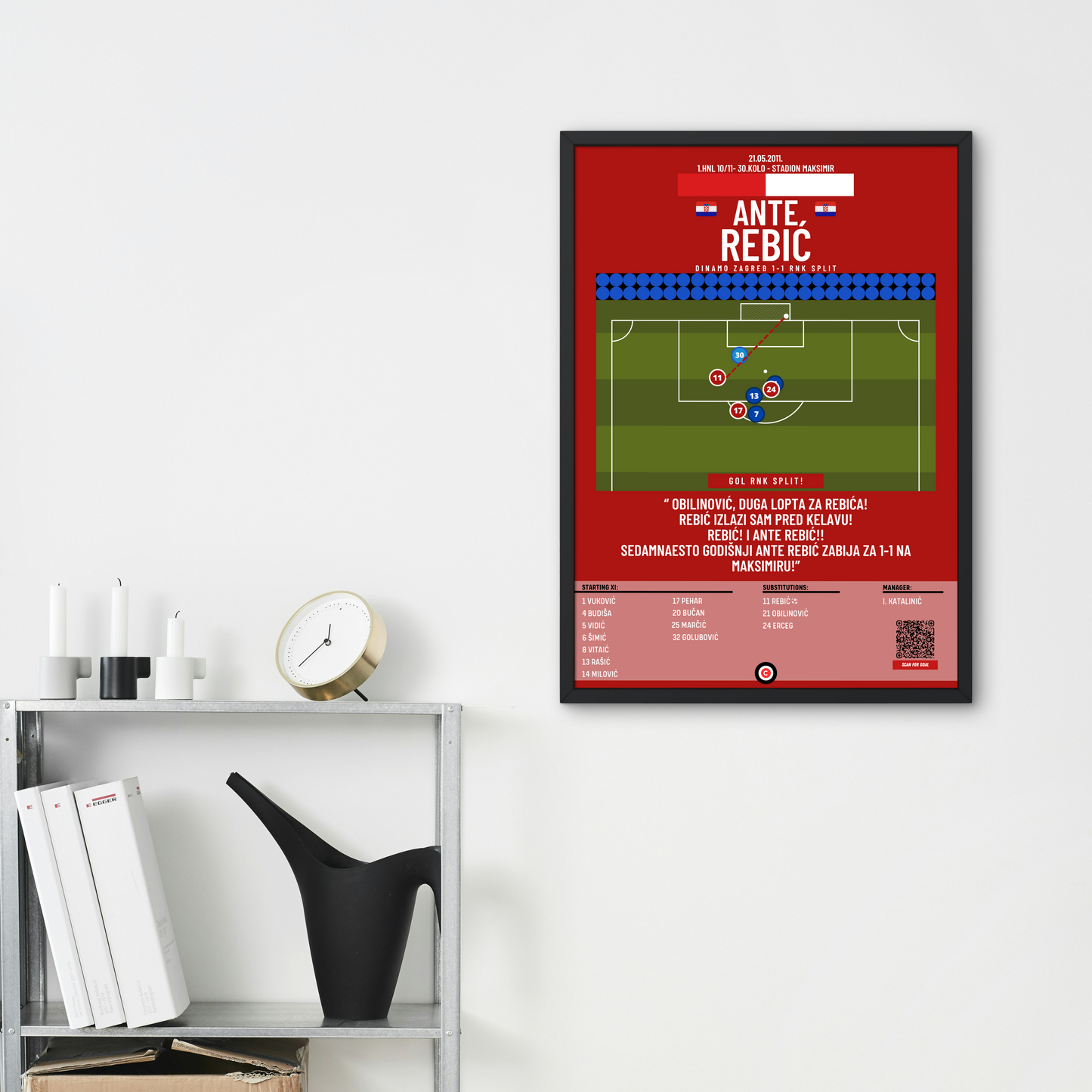 Ante Rebić vs Dinamo- 1.HNL 10/11- RNK SPLIT - Premium Sports collectibles from CatenaccioDesigns - Just €14.50! Shop now at CatenaccioDesigns