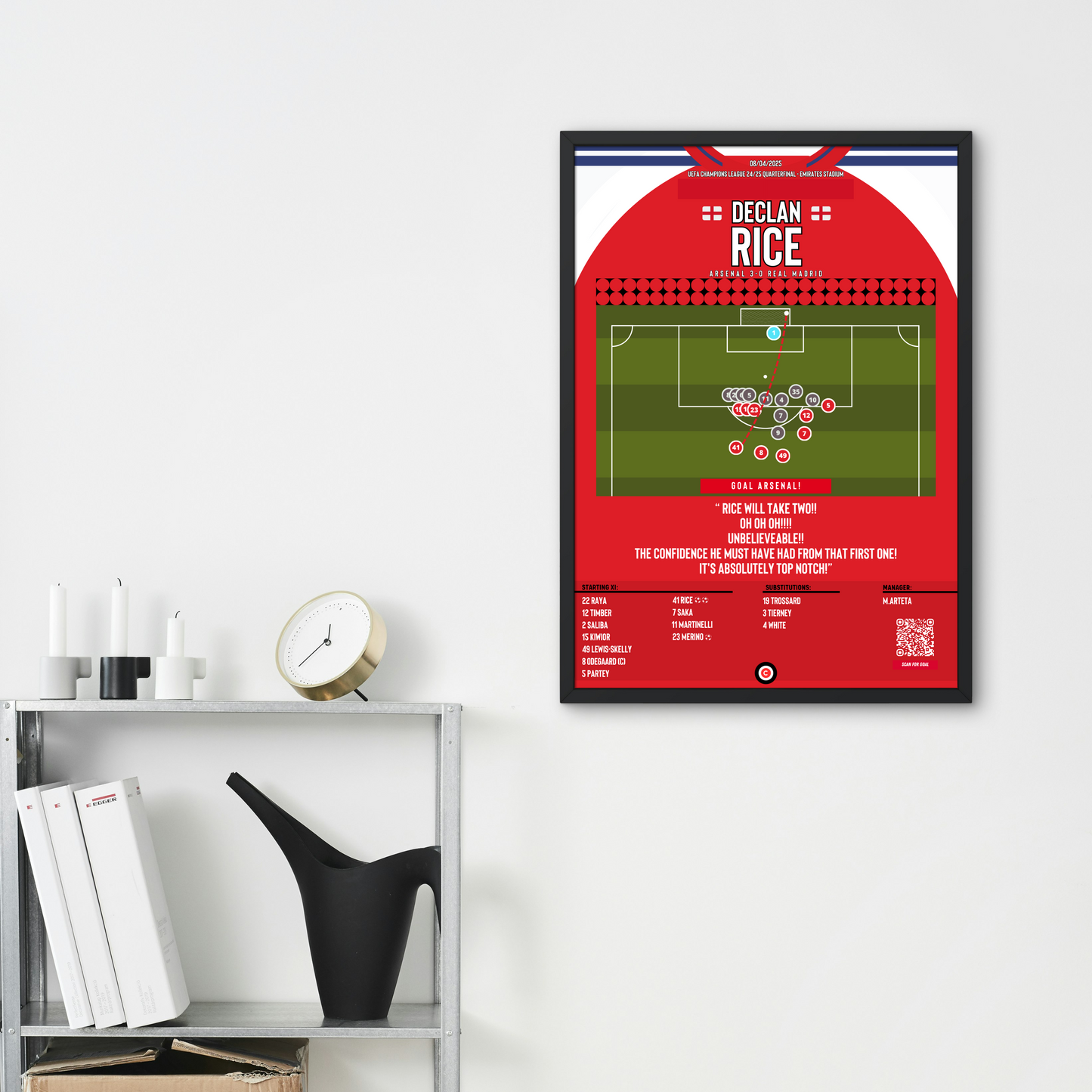 Declan Rice spectacular freekick goal vs Real Madrid- UEFA Champions League 24/25- Arsenal - Premium Sports collectibles from CatenaccioDesigns - Just €14.50! Shop now at CatenaccioDesigns
