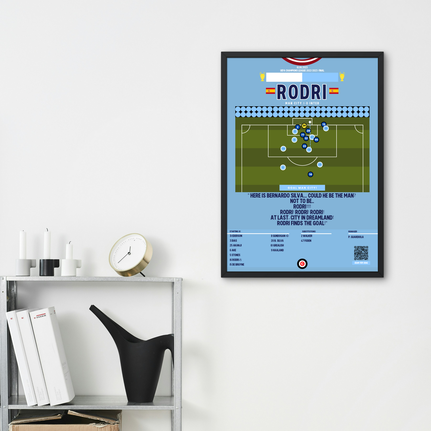 Rodri vs Inter- UEFA Champions League 2023 Final- Manchester City - Premium from CatenaccioDesigns - Just €14.50! Shop now at CatenaccioDesigns