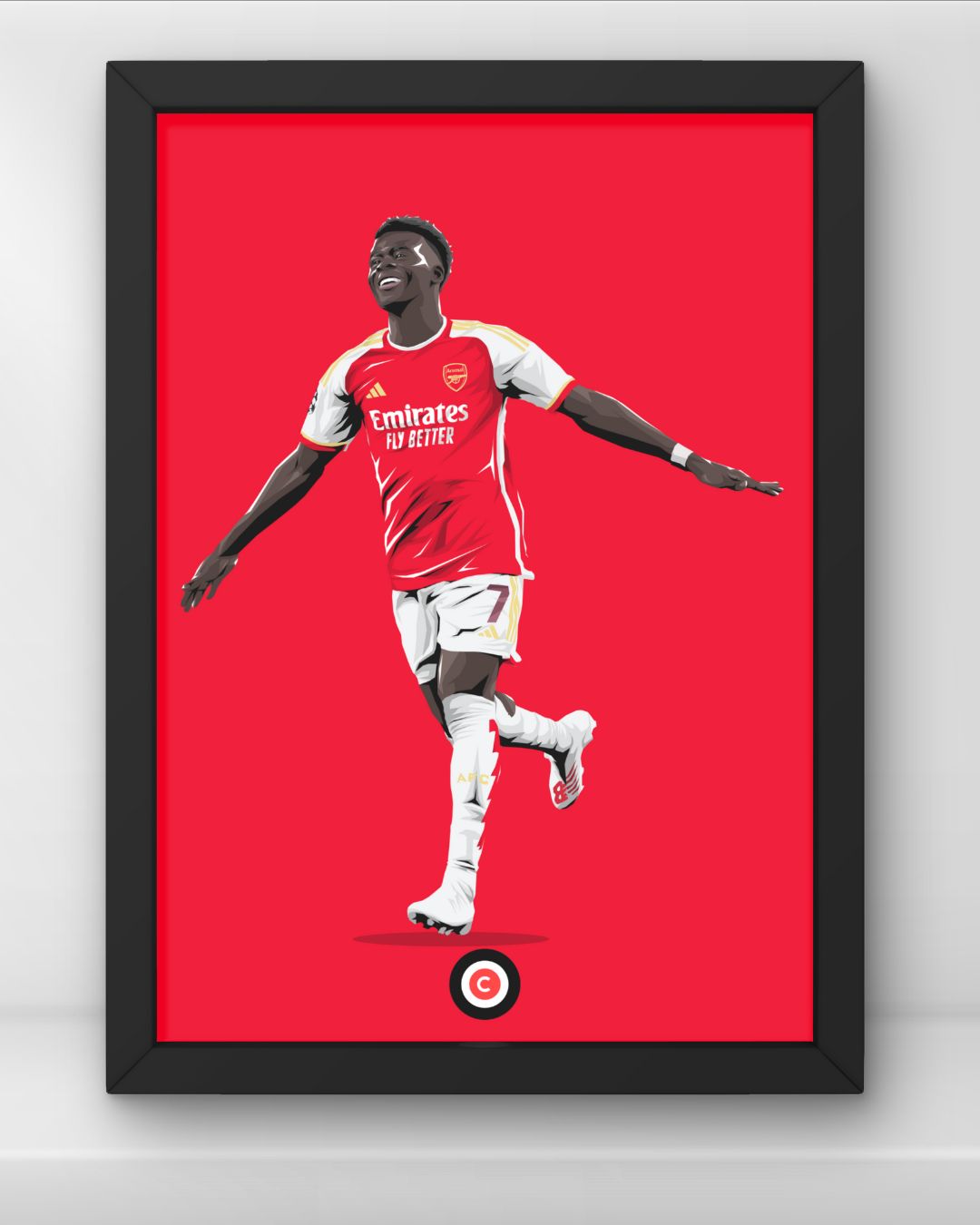 Bukayo Saka Arsenal Player Print - Premium from CatenaccioDesigns - Just €14.50! Shop now at CatenaccioDesigns