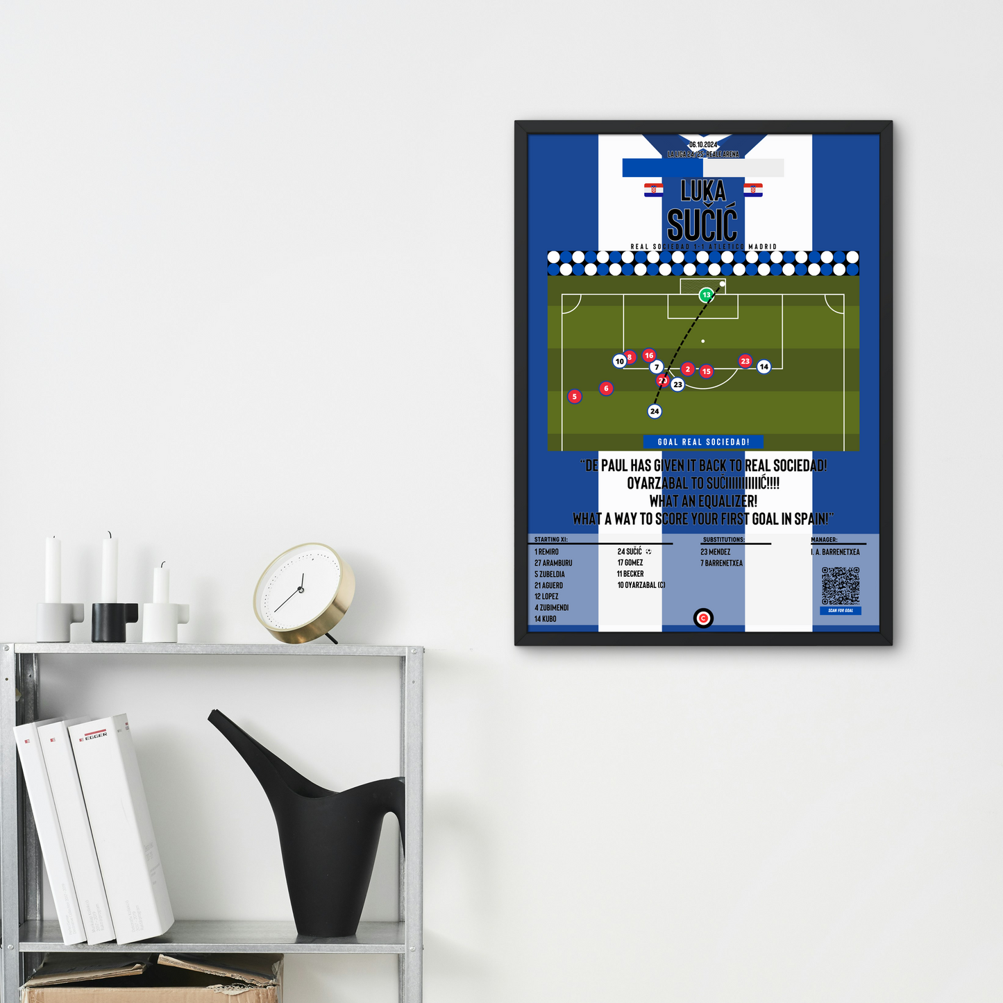Luka Sučić vs Atletico Madrid- LaLiga 24/25- Real Sociedad - Premium Sports collectibles from CatenaccioDesigns - Just €14.50! Shop now at CatenaccioDesigns