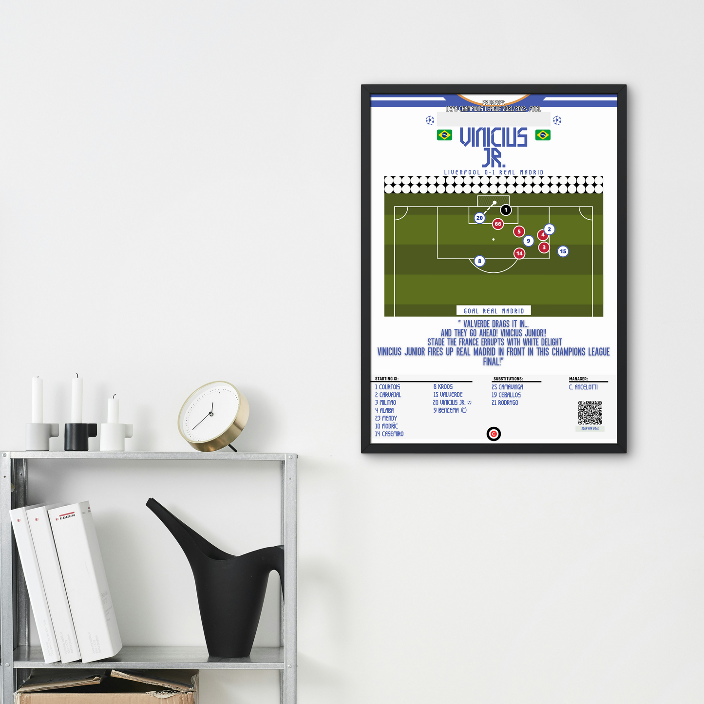 Vinicius Jr. vs Liverpool- UEFA Champions League 2022 Final- Real Madrid - Premium from CatenaccioDesigns - Just €14.50! Shop now at CatenaccioDesigns