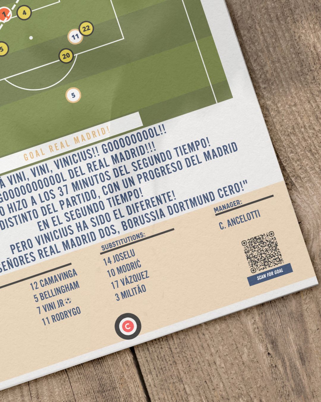 Vinicius Jr. vs Borussia Dortmund- UEFA Champions League 23/24 Final- Real Madrid - Premium from CatenaccioDesigns - Just €14.50! Shop now at CatenaccioDesigns