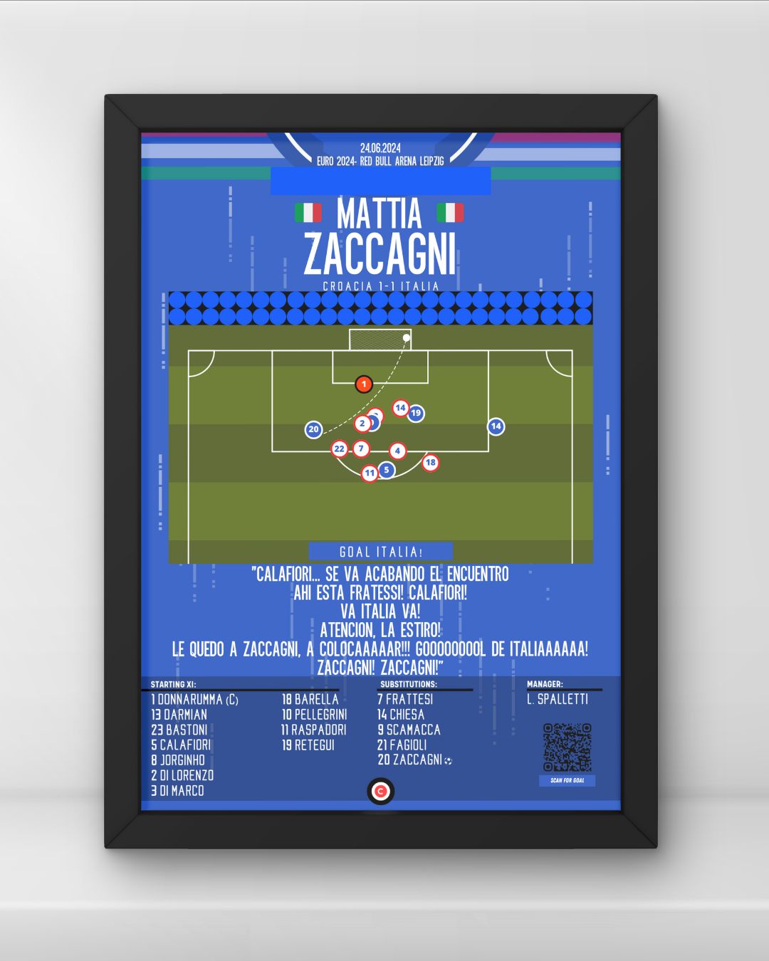 Zaccagni goal vs Croatia- Euro 2024- Italy - Premium from CatenaccioDesigns - Just €14.50! Shop now at CatenaccioDesigns
