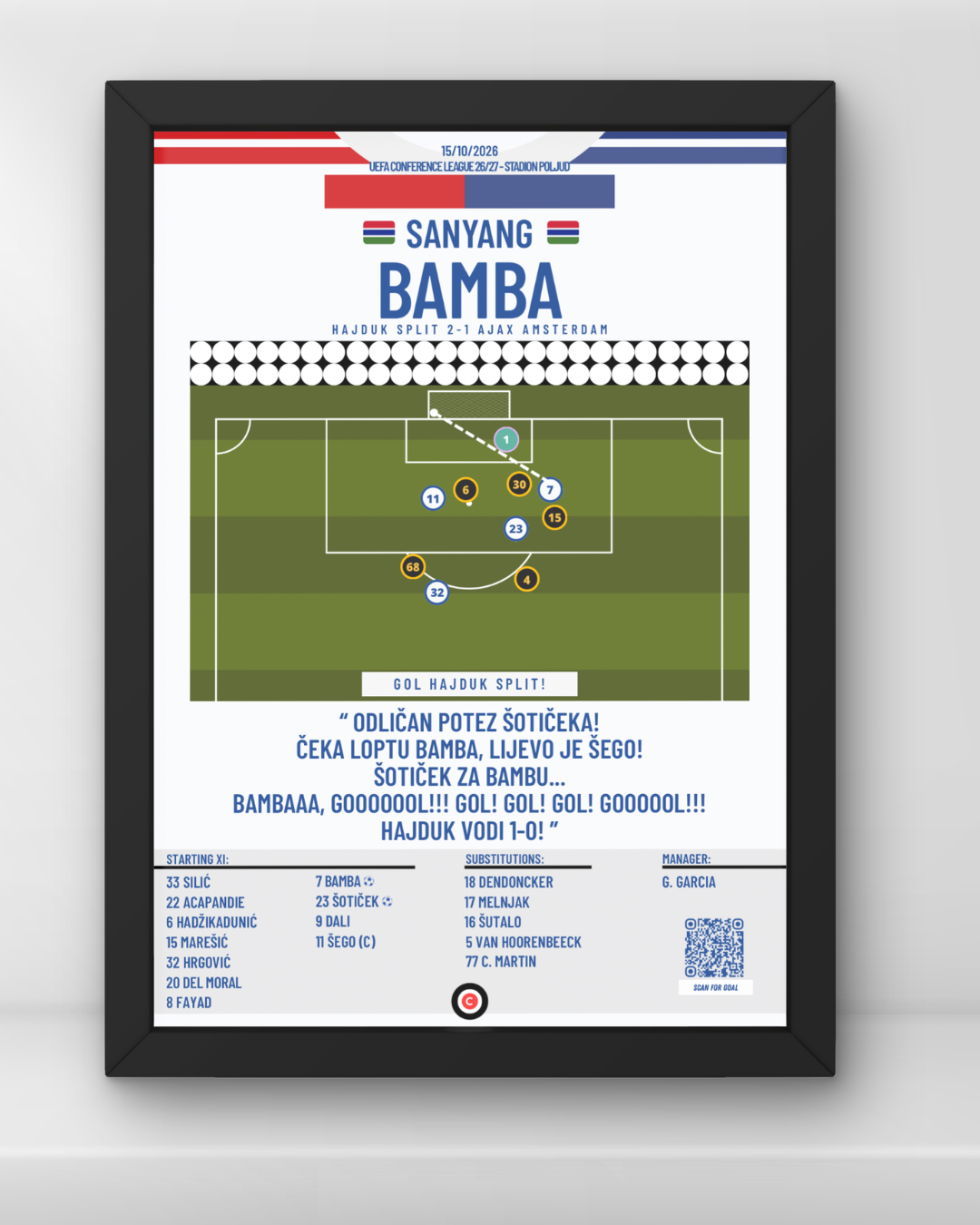 Bamba goal vs Ajax Amsterdam - 26/27 UEFA Conference League - Hajduk Split