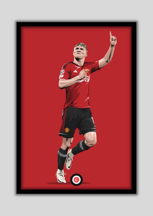 Hojlund "Goal Machine" Print- Manchester United - Premium  from CatenaccioDesigns - Just €14.50! Shop now at CatenaccioDesigns