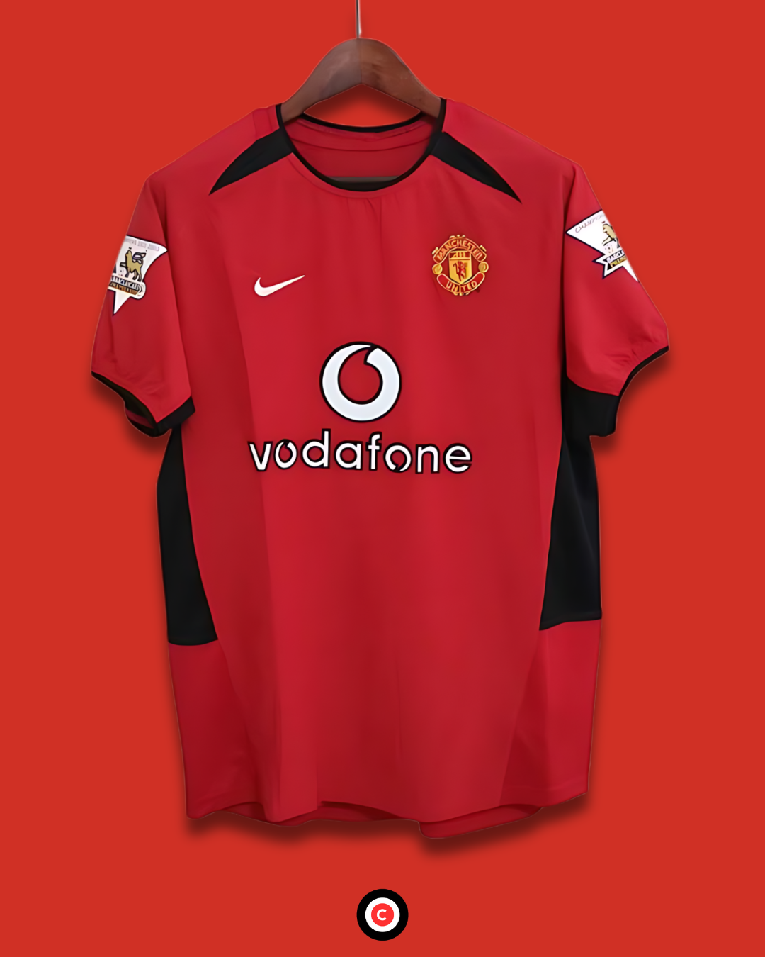 Manchester United 03/04 Retro Home Kit - Premium  from CatenaccioDesigns - Just €60.99! Shop now at CatenaccioDesigns