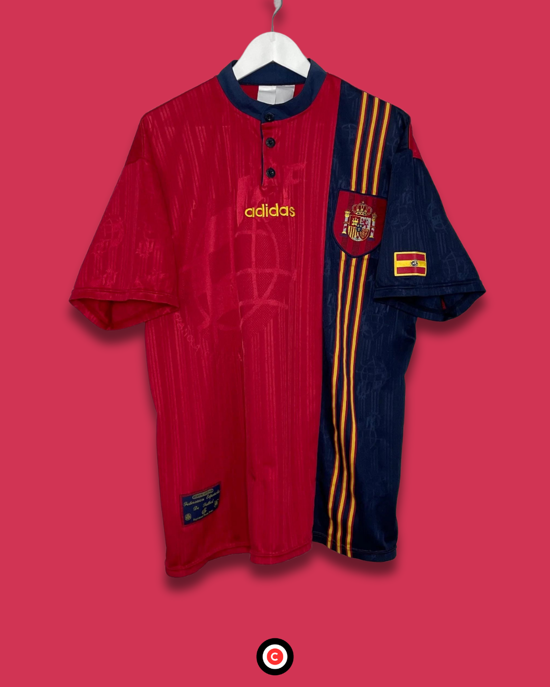 Spain 1996 Retro Home Kit - Premium  from CatenaccioDesigns - Just €60.99! Shop now at CatenaccioDesigns