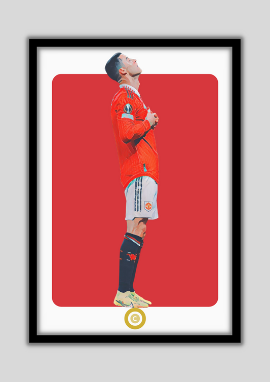 Cristiano Ronaldo Print- Resting celebration - Premium  from CATENACCIO - Just €14.50! Shop now at CatenaccioDesigns