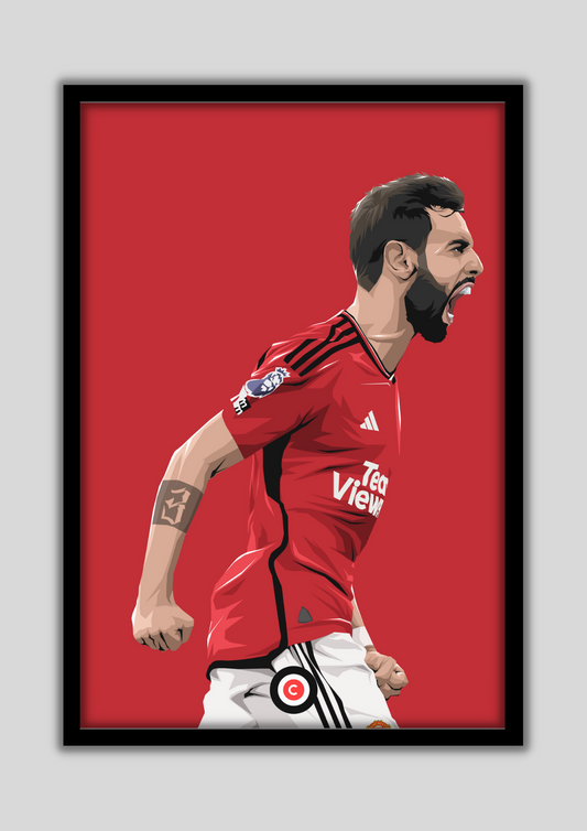 Bruno Fernandes Celebration- Manchester United - Premium  from CatenaccioDesigns - Just €14.50! Shop now at CatenaccioDesigns