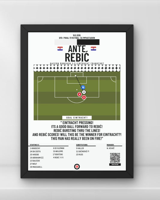 Ante Rebić second goal vs Bayern Munchen- German Cup 17/18- Eintracht Frankfurt - Premium Sports collectibles from CatenaccioDesigns - Just €8.70! Shop now at CatenaccioDesigns