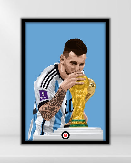 Messi "World Cup winner" Print- Argentina - Premium  from CatenaccioDesigns - Just €14.50! Shop now at CatenaccioDesigns