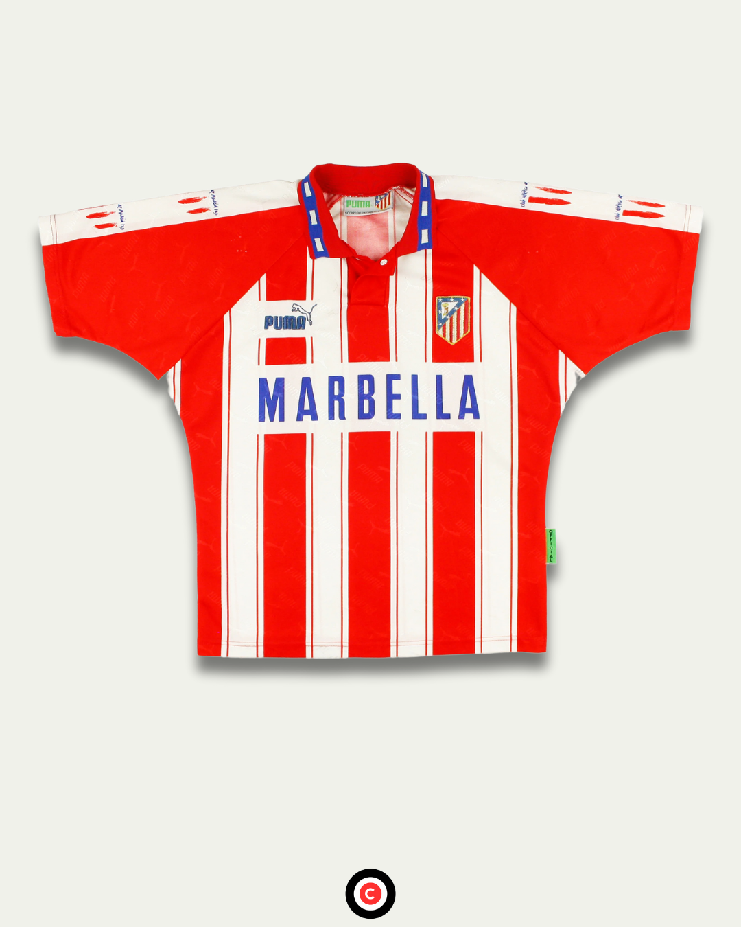 Atletico Madrid 94/95 Home Kit - Premium  from CATENACCIO - Just €51.84! Shop now at CatenaccioDesigns