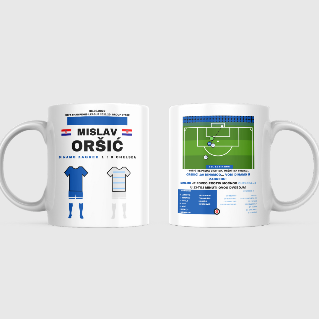 Mislav Oršić Goal vs Chelsea - UEFA Champions League 2022/2023 Group stage Mug - Dinamo Zagreb - Premium  from CatenaccioDesigns - Just €15.50! Shop now at CatenaccioDesigns