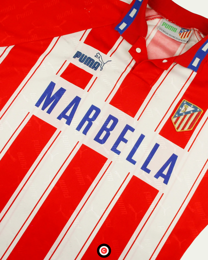 Atletico Madrid 94/95 Home Kit - Premium  from CATENACCIO - Just €51.84! Shop now at CatenaccioDesigns