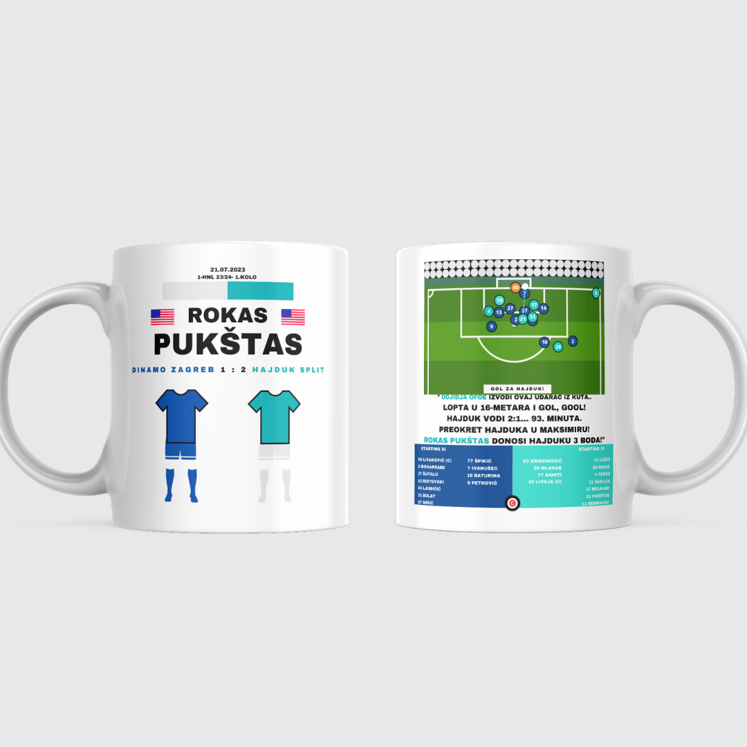 Rokas Pukštas vs GNK Dinamo Mug - 1. HNL- HNK Hajduk - Premium  from CatenaccioDesigns - Just €15.50! Shop now at CatenaccioDesigns