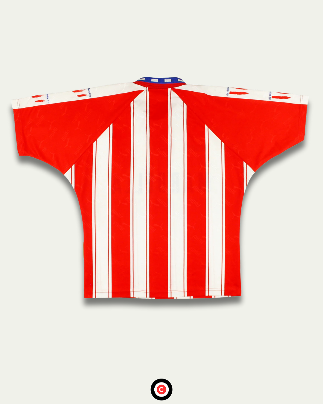 Atletico Madrid 94/95 Home Kit - Premium  from CATENACCIO - Just €51.84! Shop now at CatenaccioDesigns