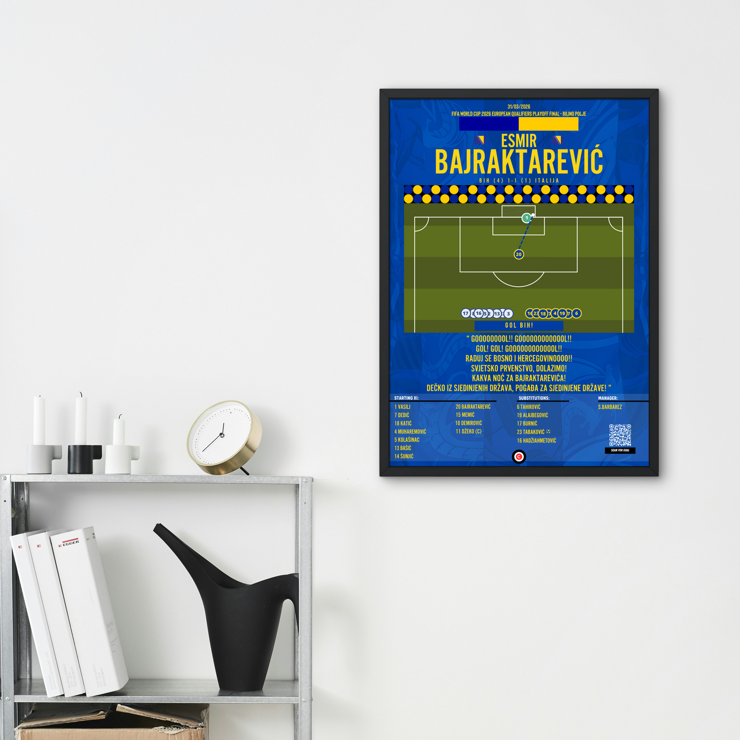 Bajraktarević winner goal vs Italy - FIFA World Cup 2026 Qualifiers Playoff Final -  BIH