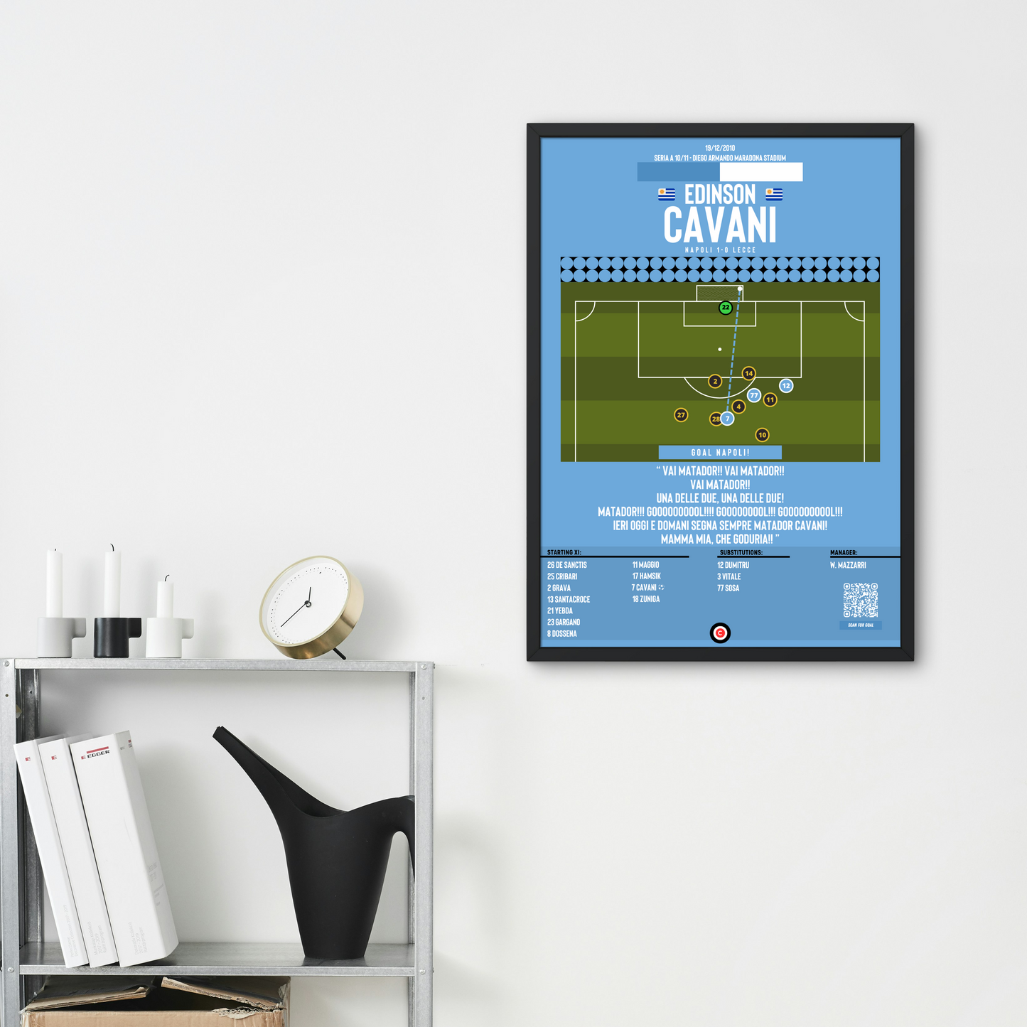 Edinson Cavani goal vs Lecce - Seria A 10/11 - Napoli - Premium Sports collectibles from CatenaccioDesigns - Just €14.50! Shop now at CatenaccioDesigns