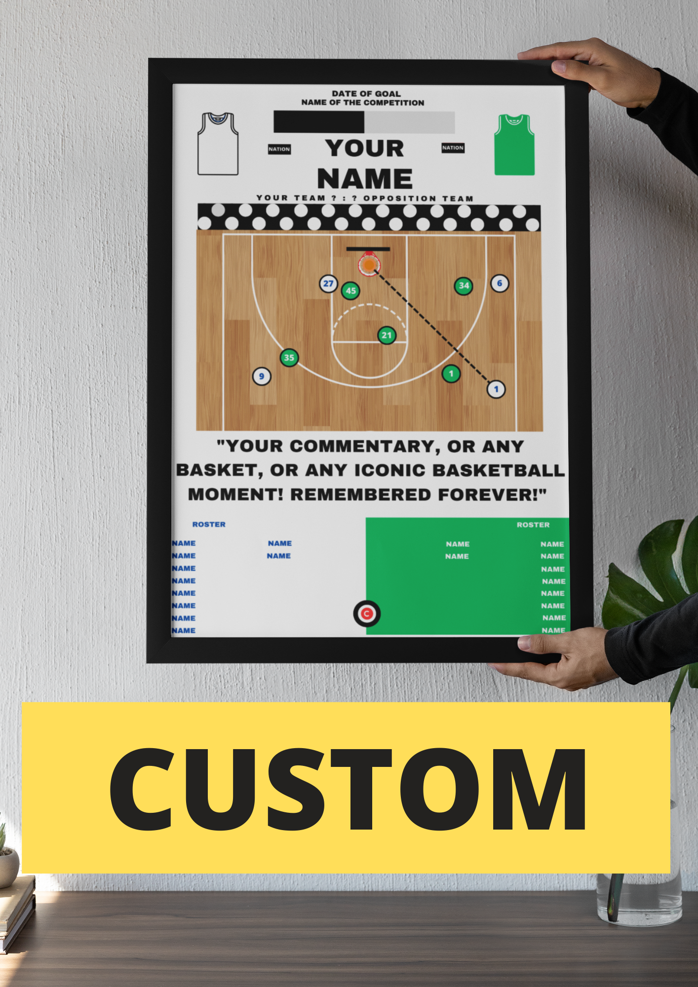 Design Your Own CUSTOM Basketball Moment - Premium  from CATENACCIO - Just €21! Shop now at CatenaccioDesigns