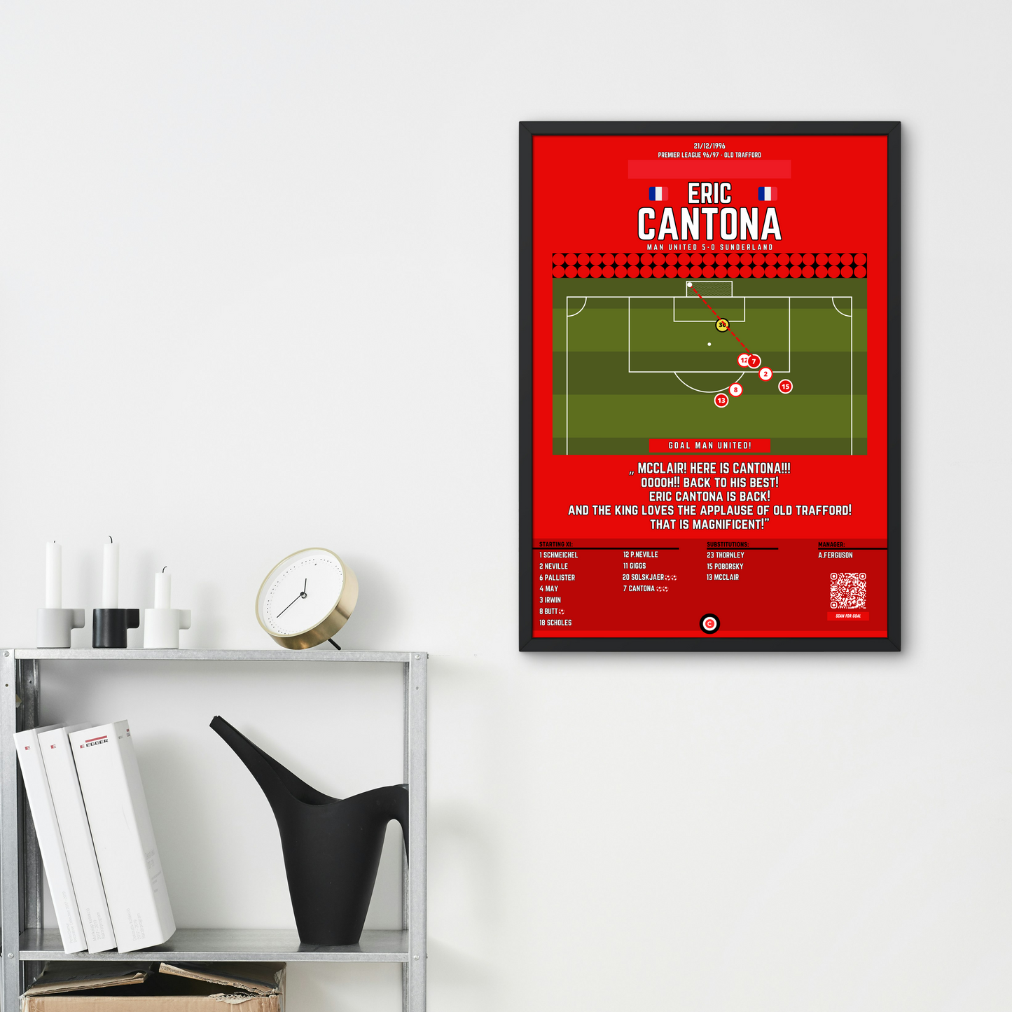 Eric Cantona famous goal vs Sunderland- Premier League 96/97- Man United - Premium Sports collectibles from CatenaccioDesigns - Just €12.32! Shop now at CatenaccioDesigns