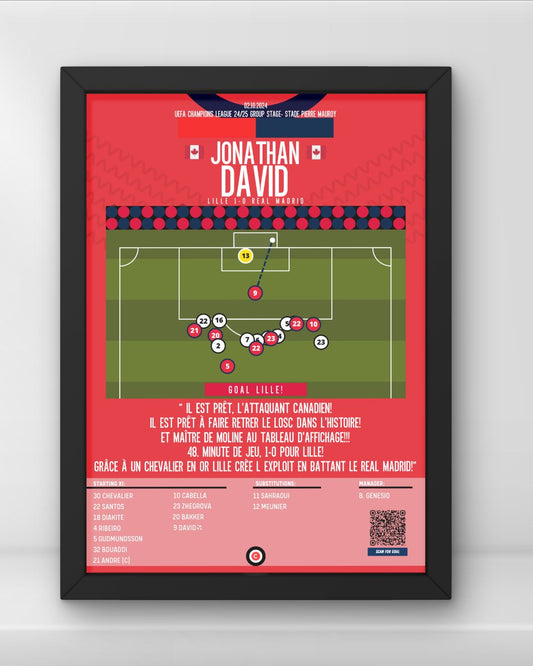 David winner goal vs Real Madrid- UEFA Champions League 24/25- LOSC Lille - Premium Sports collectibles from CatenaccioDesigns - Just €14.50! Shop now at CatenaccioDesigns