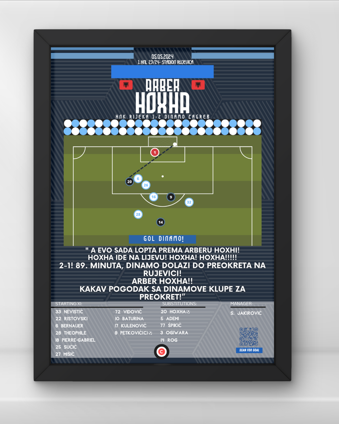 Arber Hoxha pobjednički gol protiv Rijeke- 1.HNL 23/24- GNK Dinamo Zagreb - Premium  from CatenaccioDesigns - Just €14.50! Shop now at CatenaccioDesigns