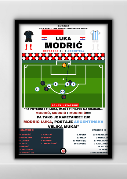 Luka Modrić Goal vs Argentina - FIFA World Cup 2018 - Croatia - Premium  from CATENACCIO - Just €14.50! Shop now at CatenaccioDesigns