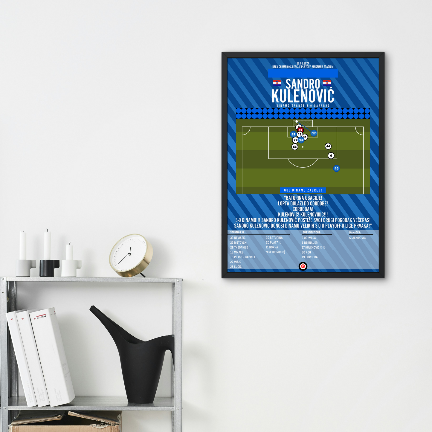 Kulenović goal vs Qarabag- UEFA Champions League 24/25 Playoff- Dinamo Zagreb - Premium Sports collectibles from CatenaccioDesigns - Just €14.50! Shop now at CatenaccioDesigns