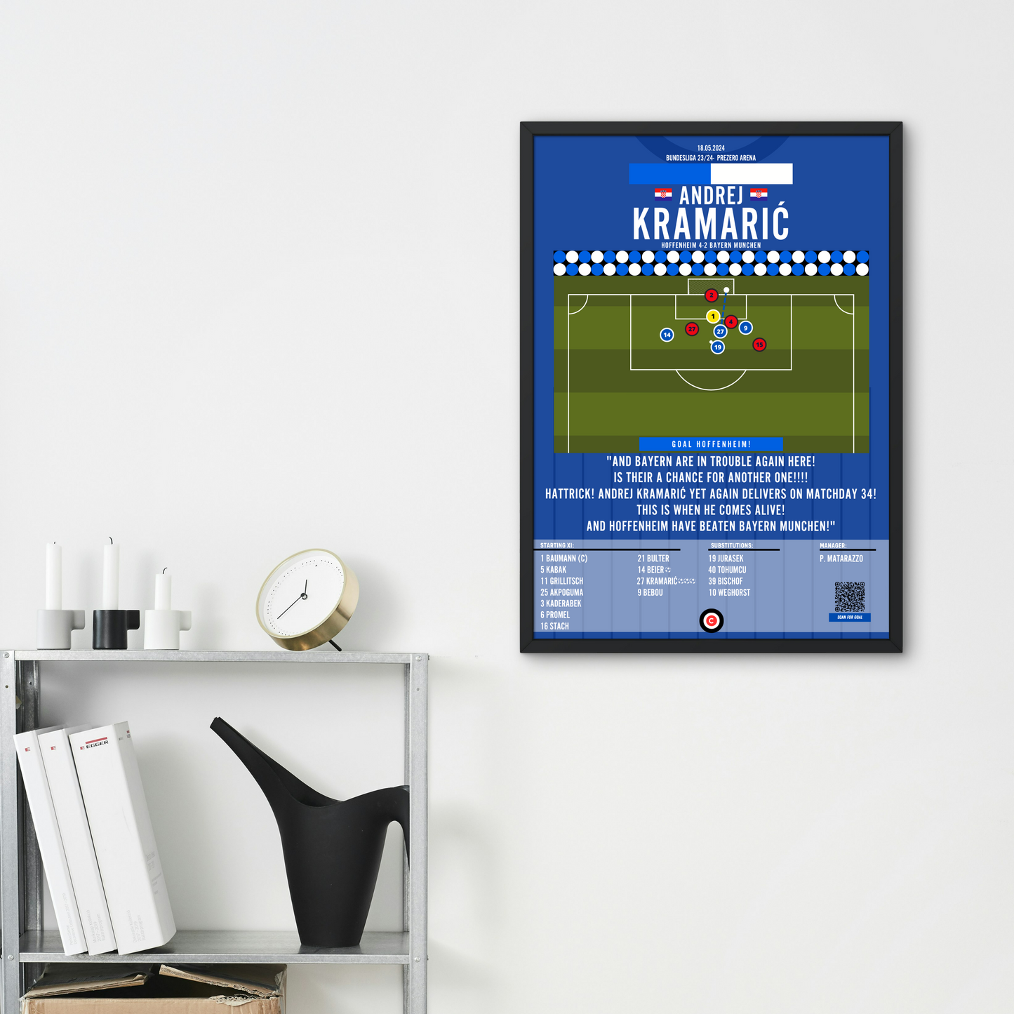 Andrej Kramarić hattrick hero vs Bayern Munchen- Bundesliga 23/24- Hoffenheim - Premium  from CatenaccioDesigns - Just €14.50! Shop now at CatenaccioDesigns