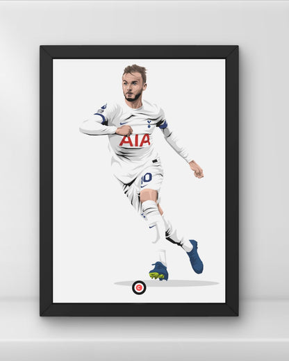 James Maddison playing for Tottenham - Premium Sports collectibles from CatenaccioDesigns - Just €8.70! Shop now at CatenaccioDesigns