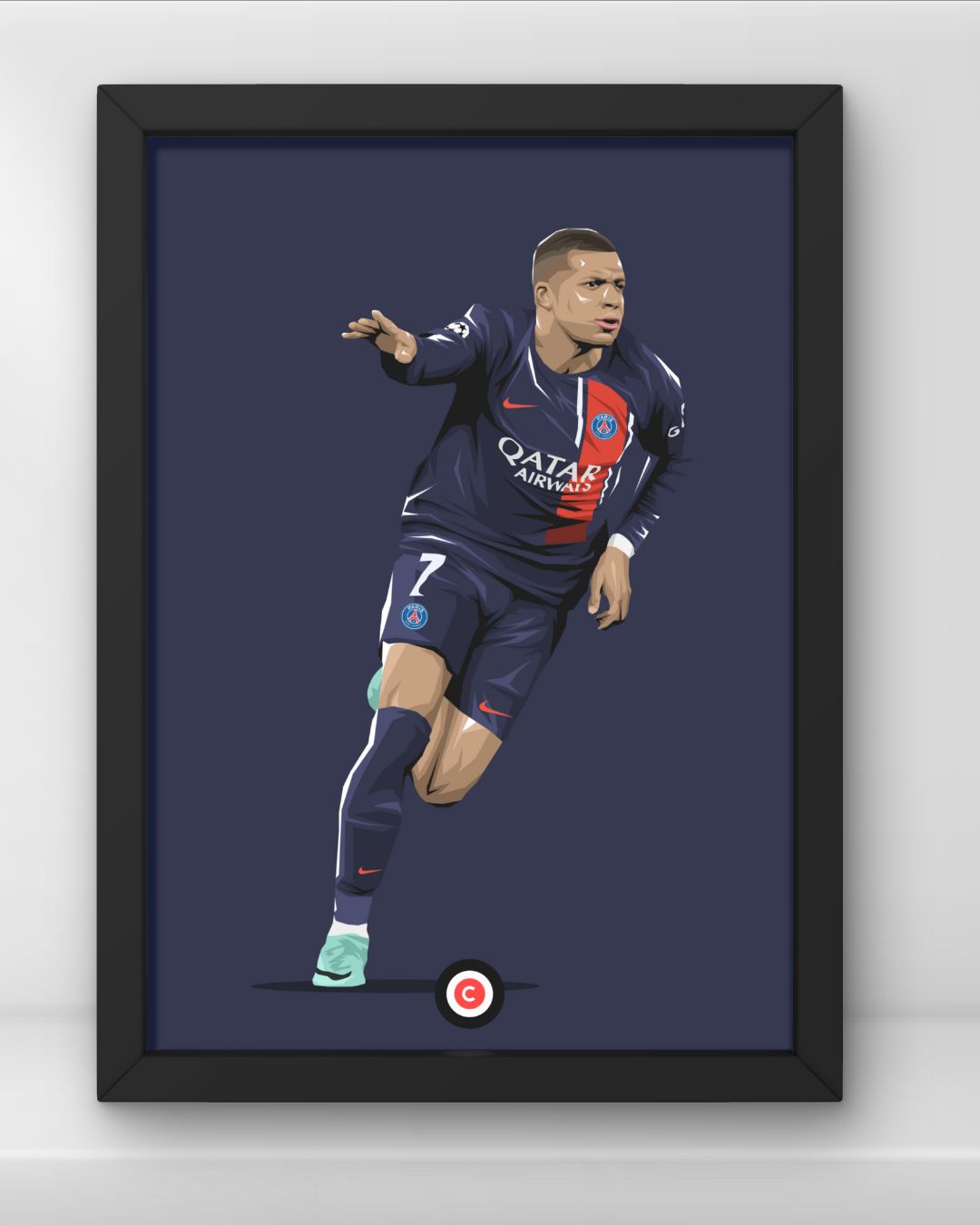 Kylian Mbappe Player Print- Celebration vs Milan- PSG - Premium  from CatenaccioDesigns - Just €8.70! Shop now at CatenaccioDesigns