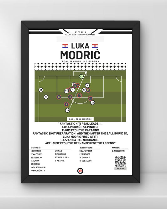 Modrić fantastic goal vs Girona - La Liga 24/25 - Real Madrid - Premium Sports collectibles from CatenaccioDesigns - Just €14.50! Shop now at CatenaccioDesigns