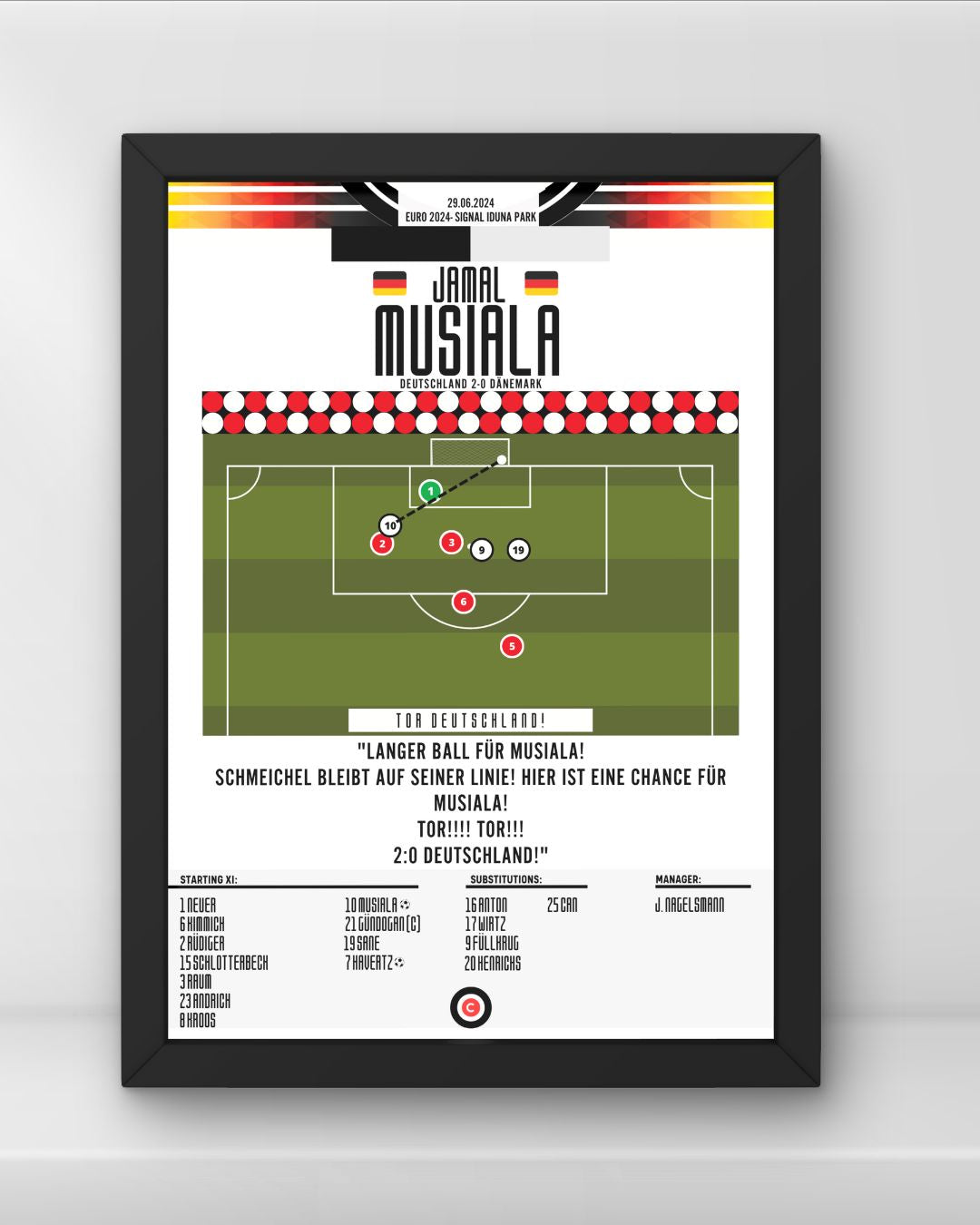 Musiala goal vs Denmark- Euro 2024 Round of 16- Germany - Premium  from CatenaccioDesigns - Just €14.50! Shop now at CatenaccioDesigns