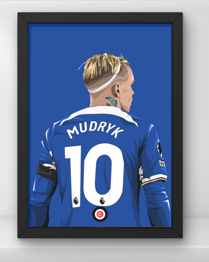 Mykhailo Mudryk Chelsea Player Print - Premium  from CatenaccioDesigns - Just €14.50! Shop now at CatenaccioDesigns