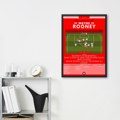 Football Print with frame of Wayne Rooney bicycle kick goal against Manchester City in the Premier League