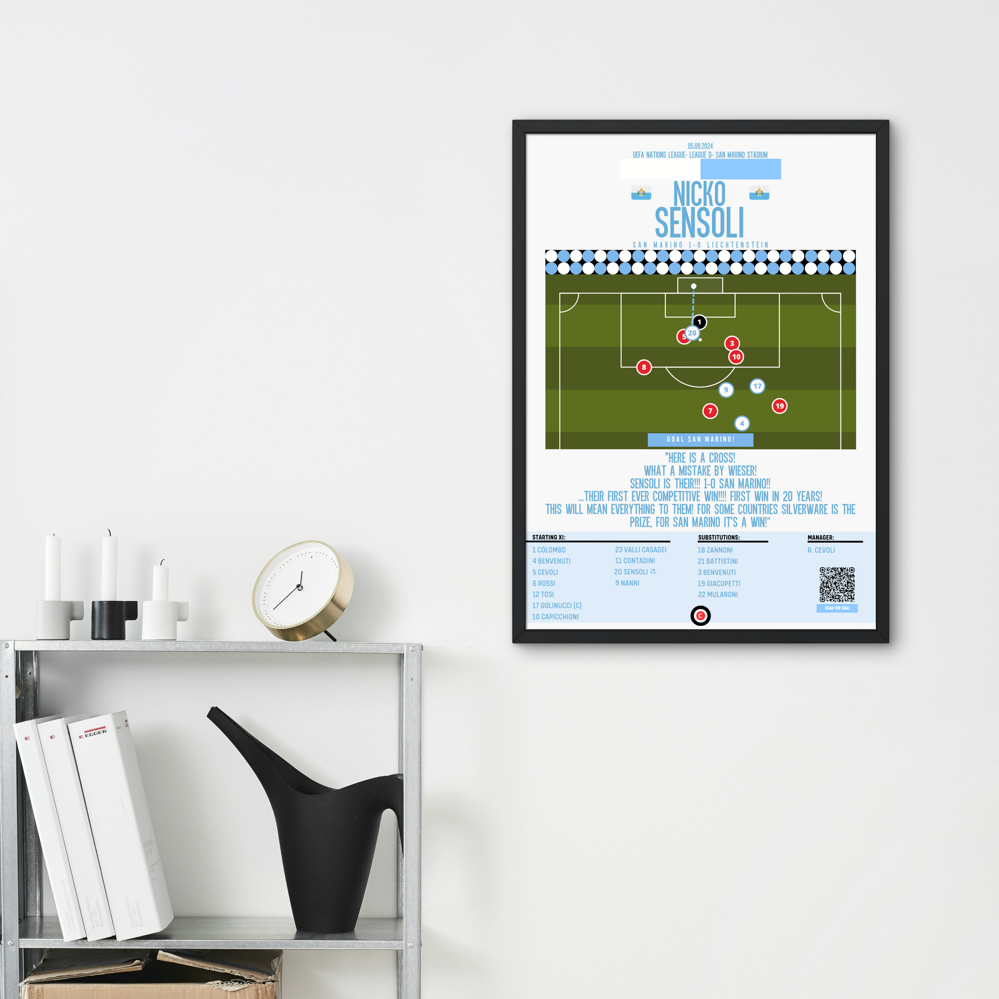 Sensoli goal for San Marino's first ever competitive win- UEFA Nations League - Premium  from CatenaccioDesigns - Just €14.50! Shop now at CatenaccioDesigns