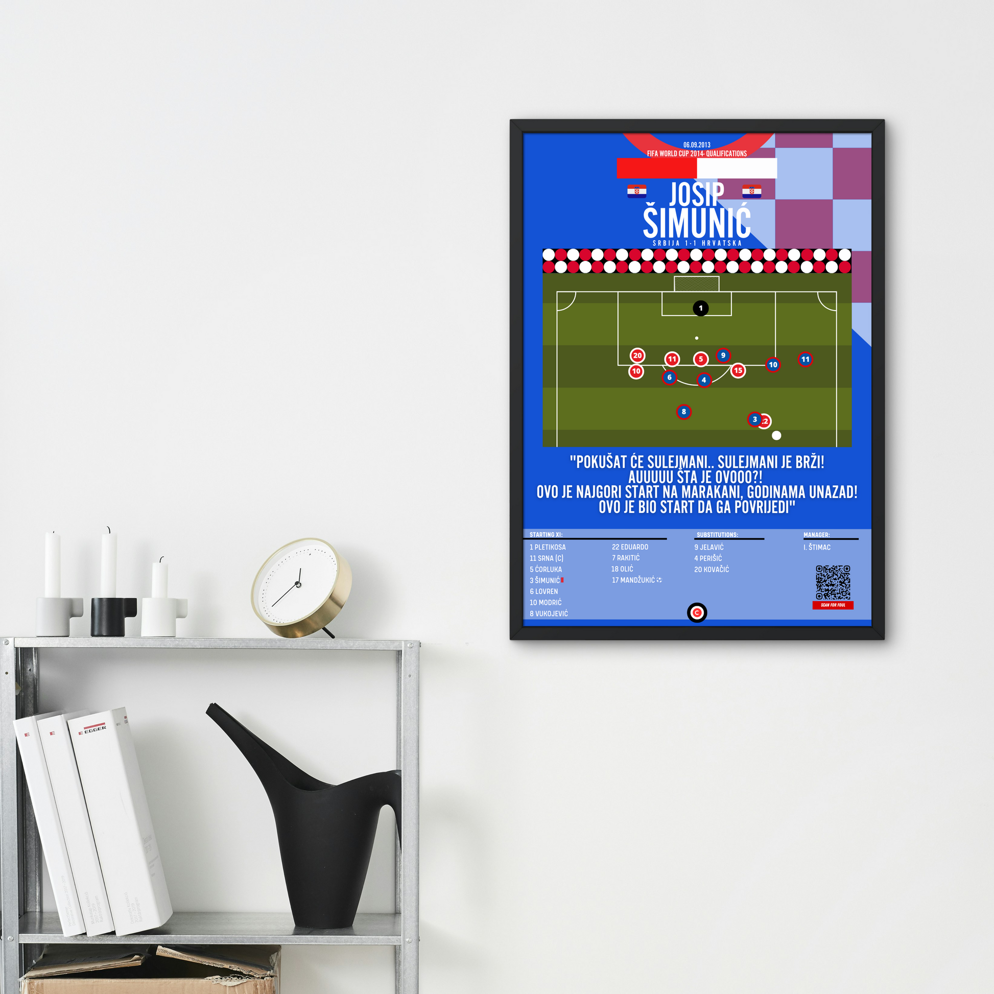 Josip Šimunić vs Serbia - FIFA World Cup 2014 Qualifications - Croatia - Premium  from CatenaccioDesigns - Just €14.50! Shop now at CatenaccioDesigns