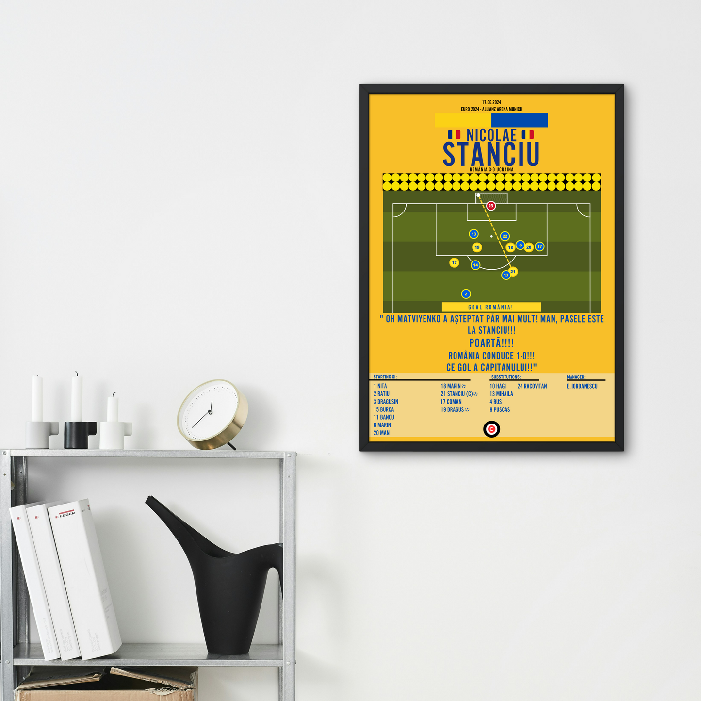 Stanciu goal vs Ukraine- Euro 2024 Group Stage- Romania - Premium  from CatenaccioDesigns - Just €14.50! Shop now at CatenaccioDesigns