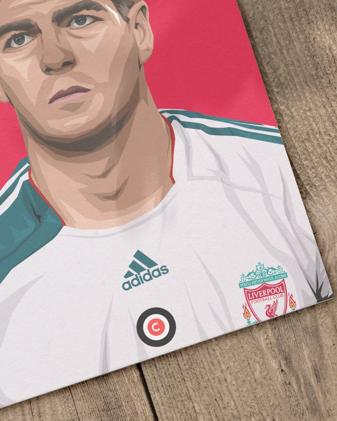 Retrato del jugador retro Steven Gerrard- Liverpool