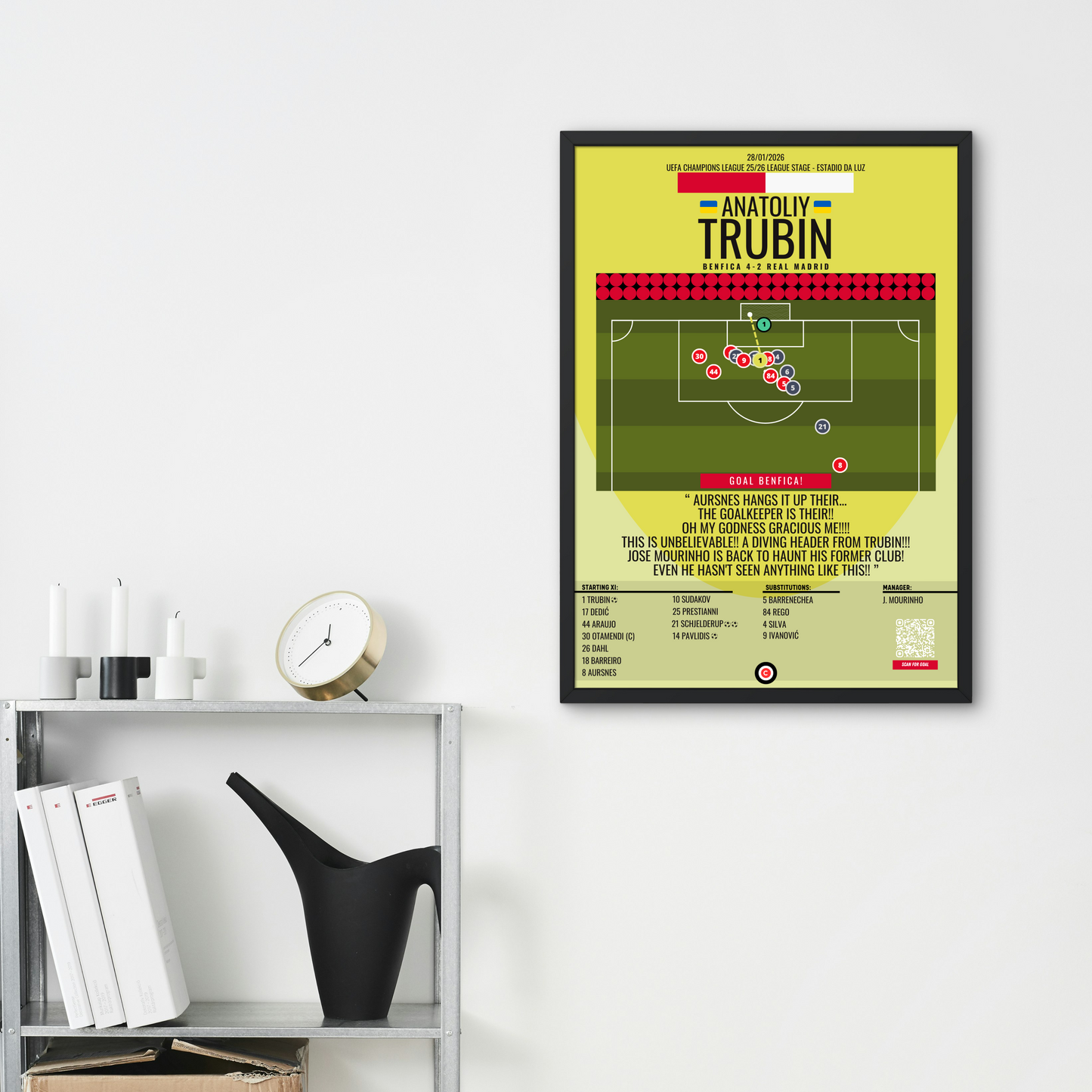 Anatoliy Trubin sensational winner goal vs Real Madrid - UEFA Champions League 25/26 - SL Benfica