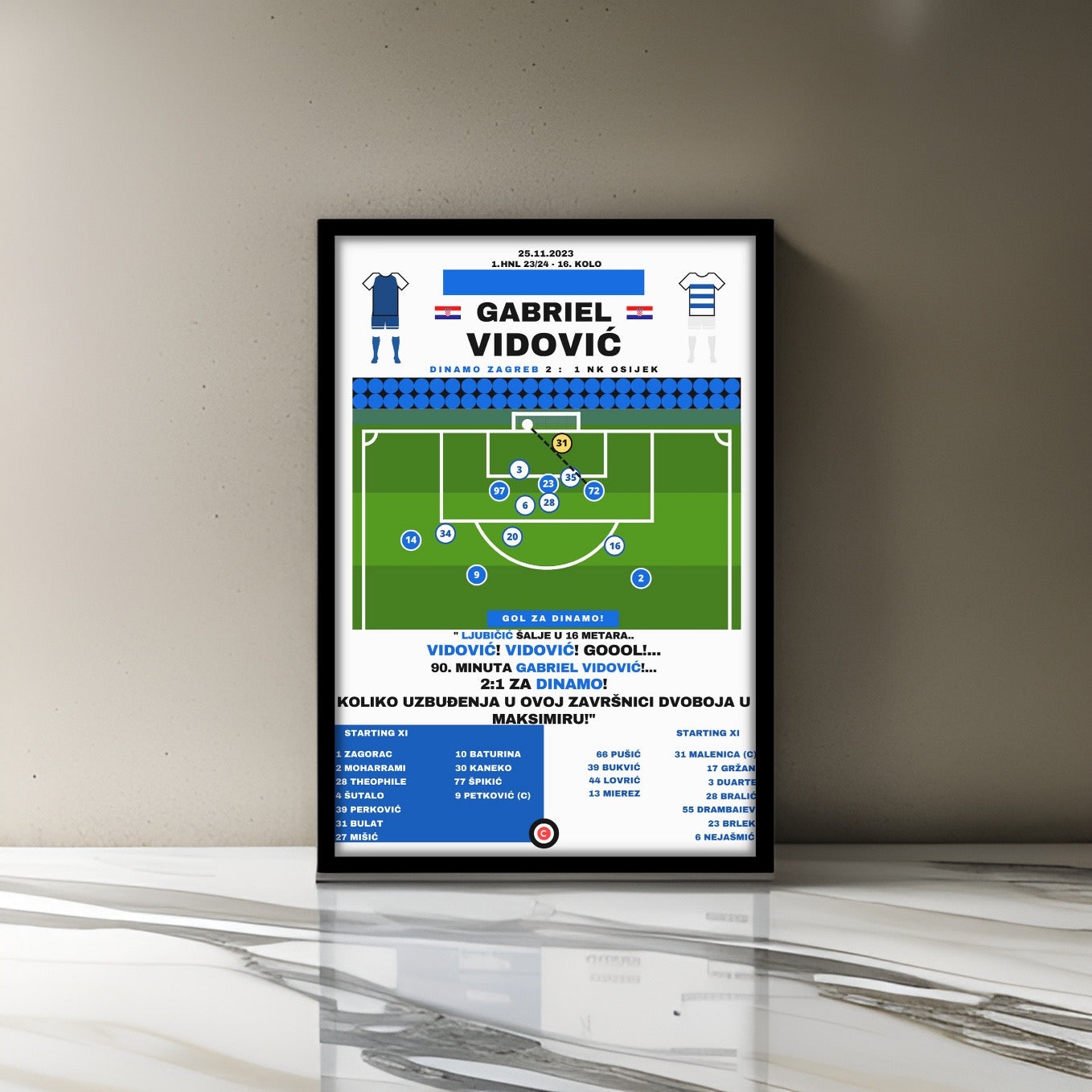 Gabriel Vidović vs Osijek- 1. HNL 23/24- GNK Dinamo Zagreb - Premium  from CatenaccioDesigns - Just €14.50! Shop now at CatenaccioDesigns