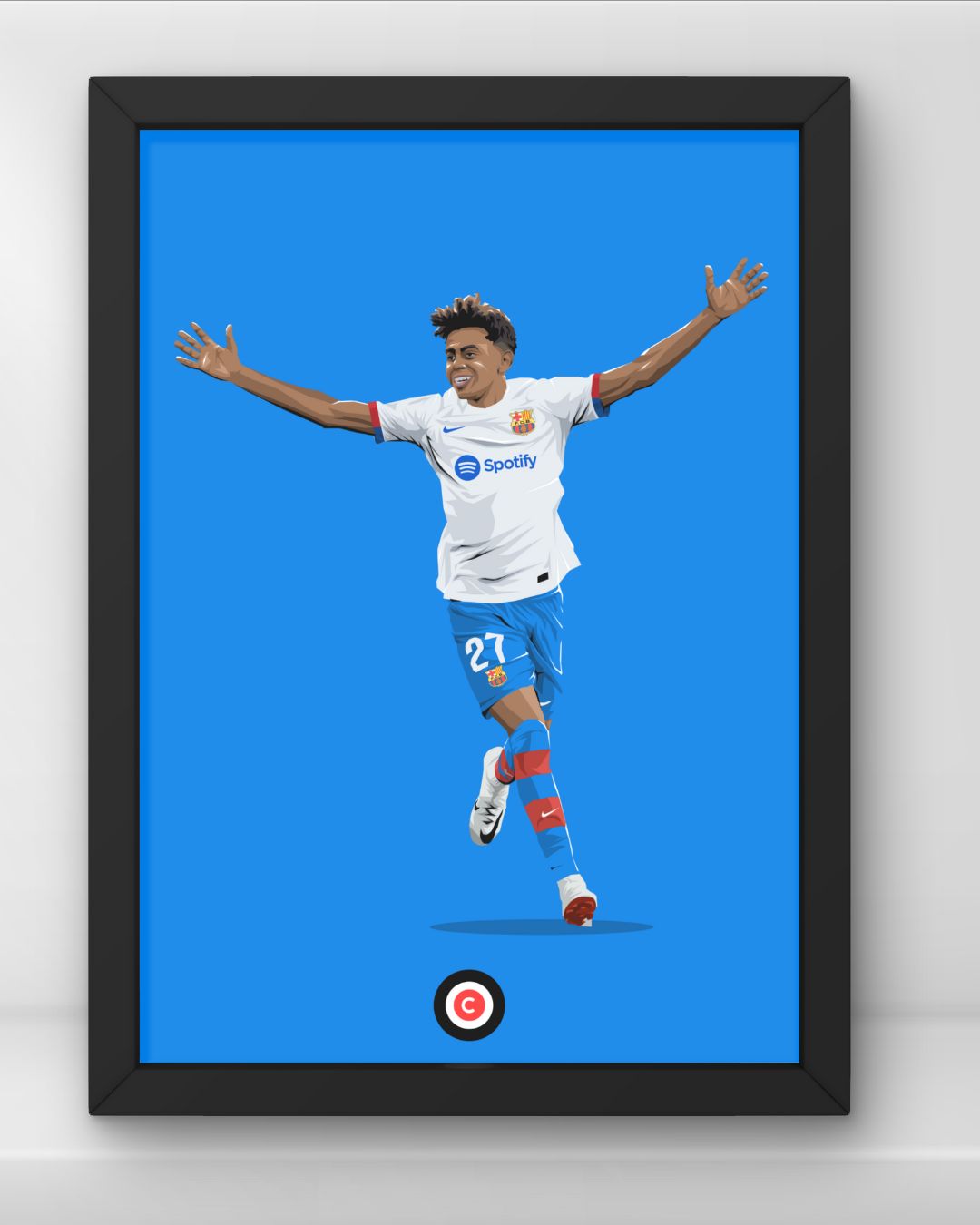 Lamine Yamal celebration vs Villareal- Player print - Premium  from CatenaccioDesigns - Just €14.50! Shop now at CatenaccioDesigns