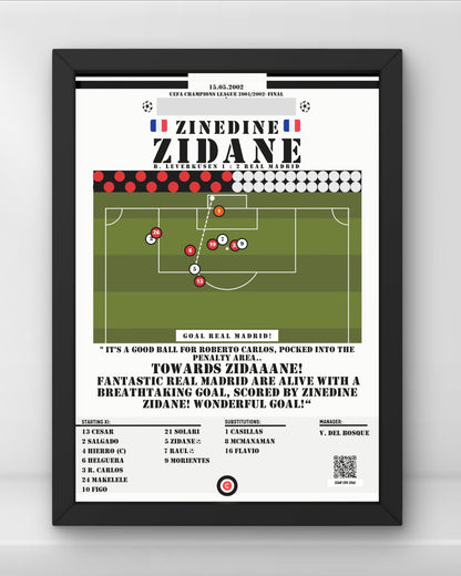 Zidane stunning goal vs Bayer Leverkusen- UEFA Champions League 2002 Final- Real Madrid - Premium  from CatenaccioDesigns - Just €8.70! Shop now at CatenaccioDesigns