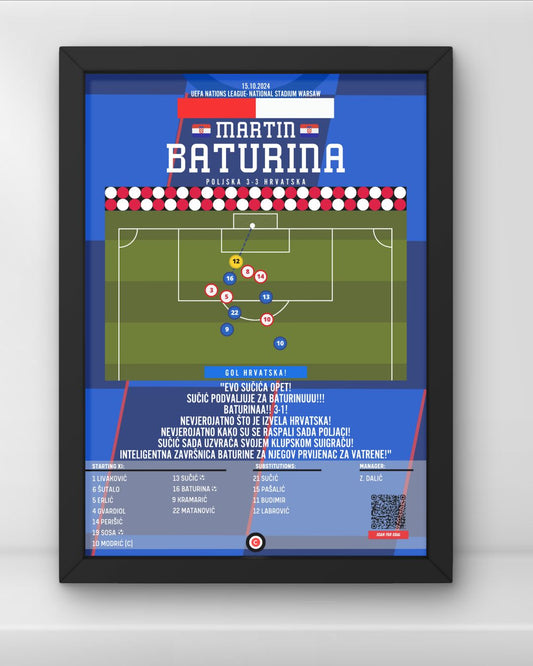 Martin Baturina first goal for Croatia- UEFA Nations League - Premium Sports collectibles from CatenaccioDesigns - Just €14.50! Shop now at CatenaccioDesigns