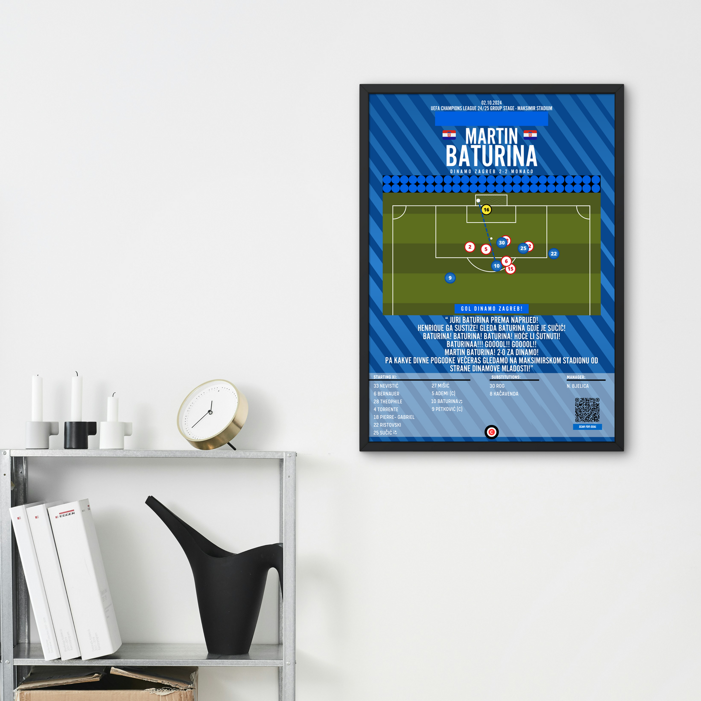 Martin Baturina goal vs Monaco- UEFA Champions League 24/25- GNK Dinamo Zagreb - Premium Sports collectibles from CatenaccioDesigns - Just €14.50! Shop now at CatenaccioDesigns