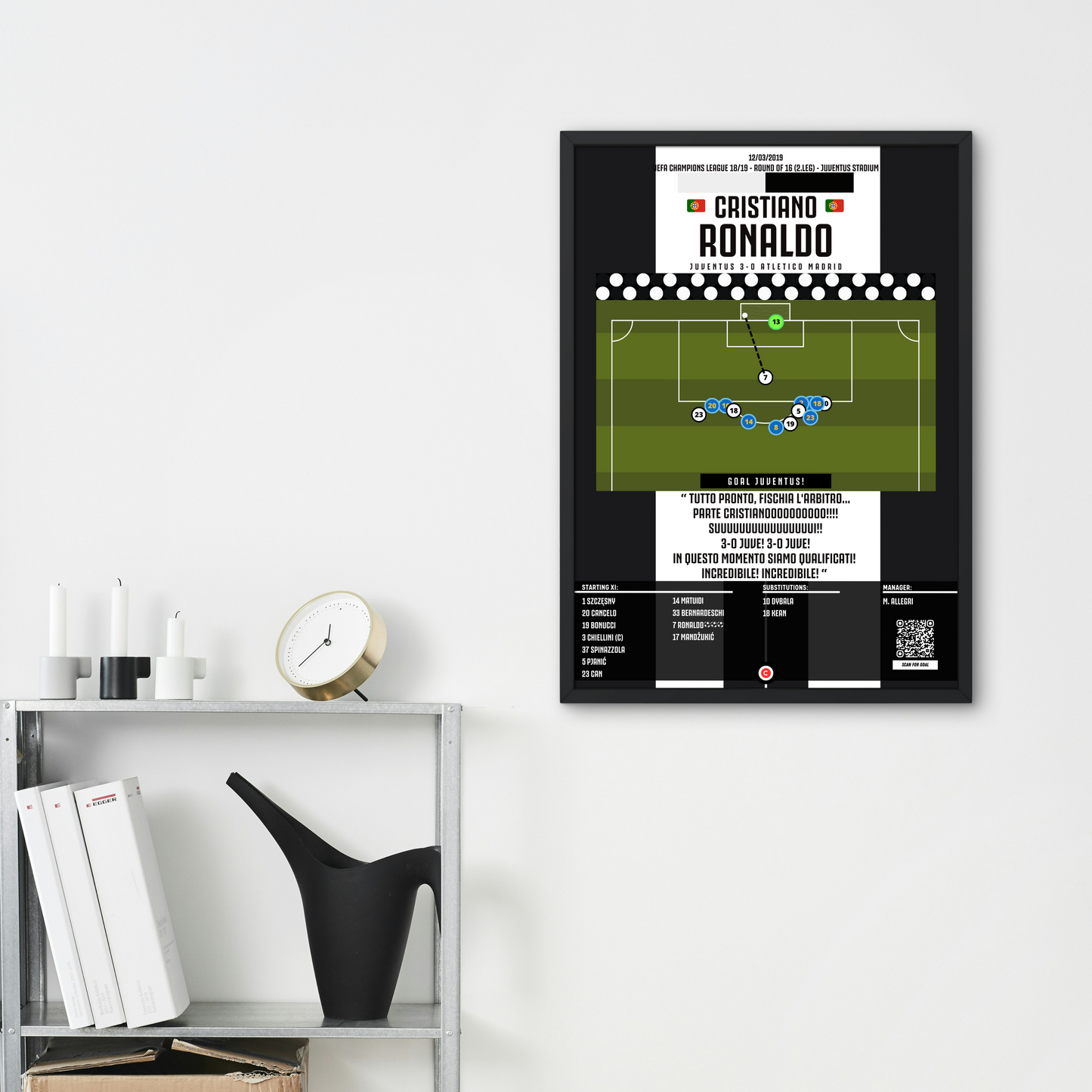 Cristiano Ronaldo goal vs Atletico Madrid - UEFA Champions League 18/19 - Juventus - Premium Sports collectibles from CatenaccioDesigns - Just €14.50! Shop now at CatenaccioDesigns