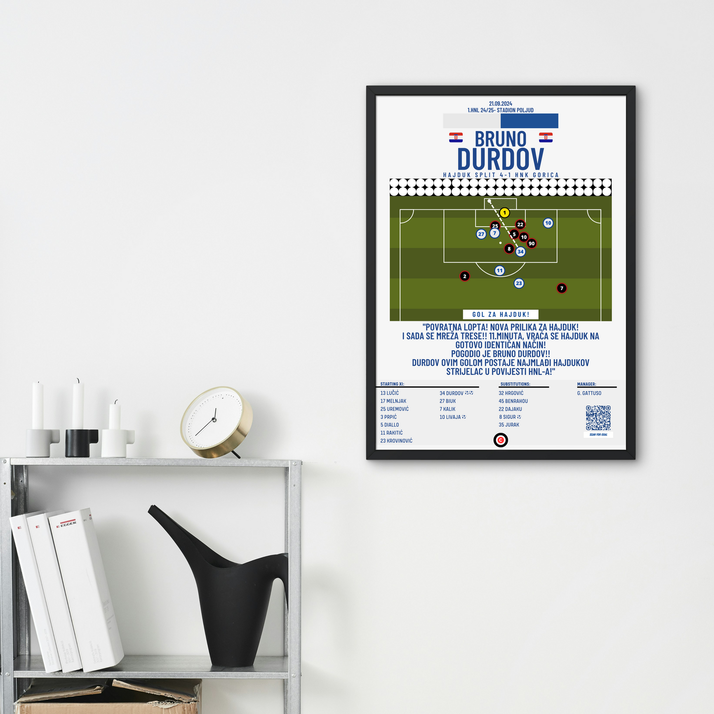 Bruno Durdov postaje NAJMLAĐI strijelac Hajduka u povijesti 1.HNL vs Gorica - Premium Sports collectibles from CatenaccioDesigns - Just €14.50! Shop now at CatenaccioDesigns