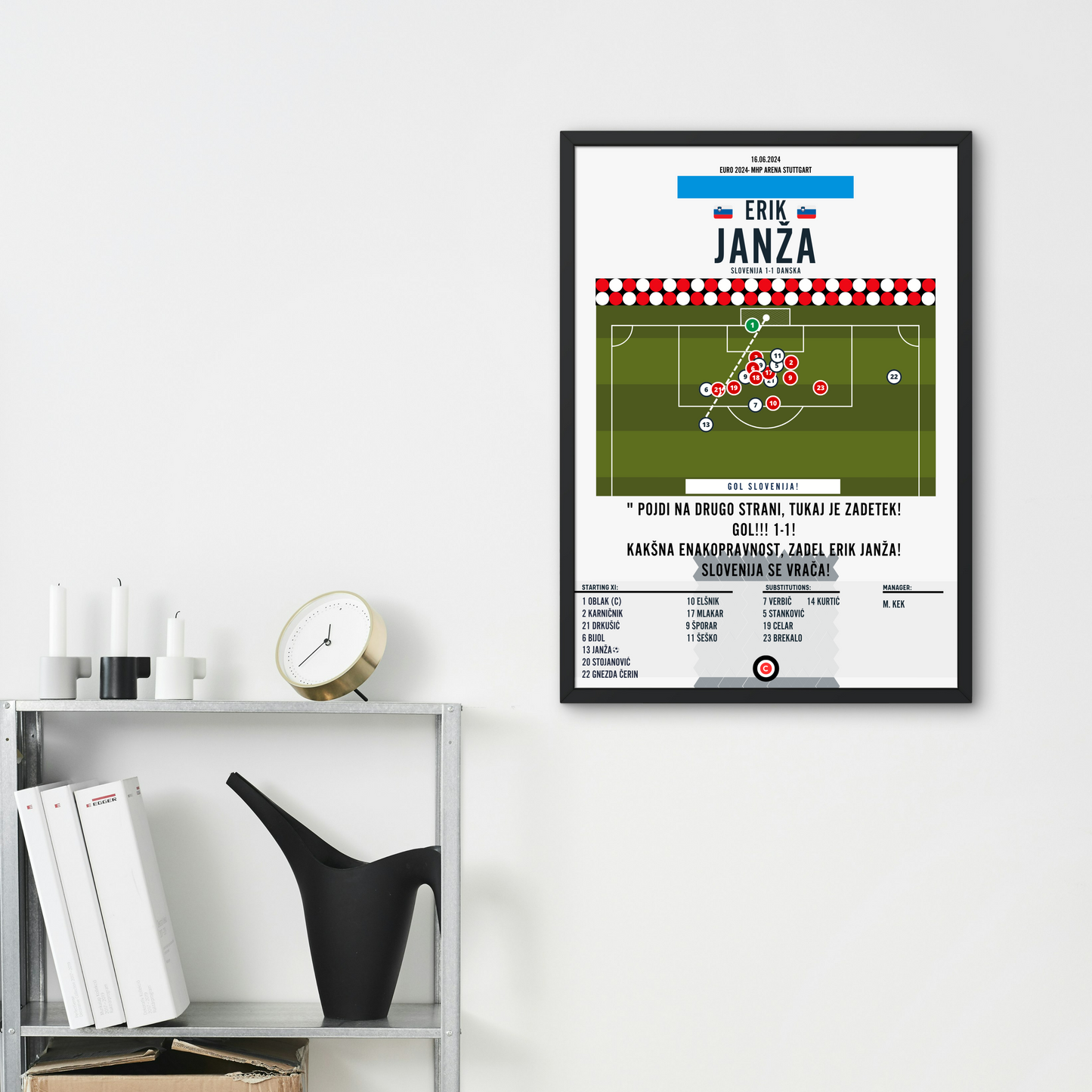 Erik Janža vs Denmark- Euro 2024 Group stage- Slovenia - Premium  from CatenaccioDesigns - Just €14.50! Shop now at CatenaccioDesigns