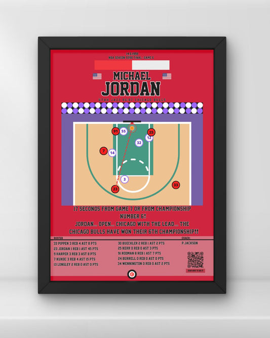 Michael Jordan vs Utah Jazz - NBA 97/98 - Chicago Bulls - Premium Sports collectibles from CATENACCIO - Just €14.50! Shop now at CatenaccioDesigns